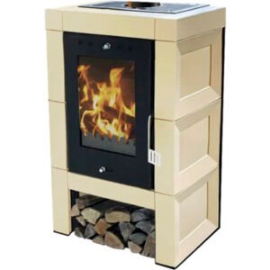 DOMOFIRE Modena II Tegelkachel – Beige Keramiek, 7 kW