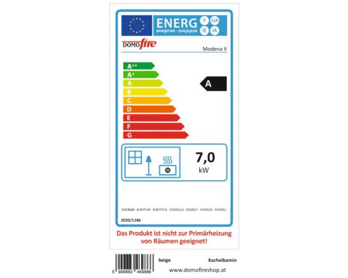 DOMOFIRE Modena II Tegelkachel – Beige Keramiek, 7 kW - Afbeelding 6