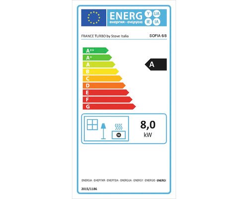 France Turbo Sofia 6/8 Houtkachel – Zwart Staal, 8 kW - Afbeelding 4