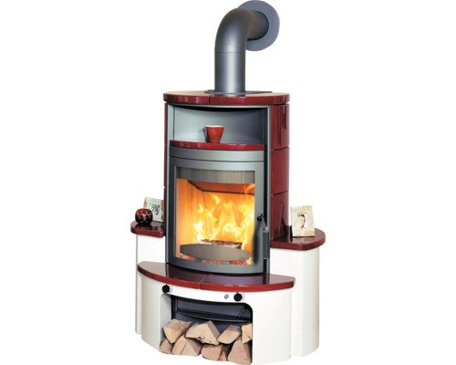 HARK Avenso GT ECOplus Houtkachel – Bordeauxrode Keramiek, 6 kW - Afbeelding 3