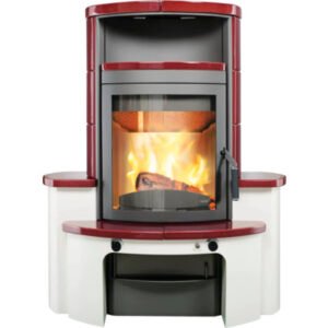 HARK Avenso GT ECOplus Houtkachel – Bordeauxrode Keramiek, 6 kW