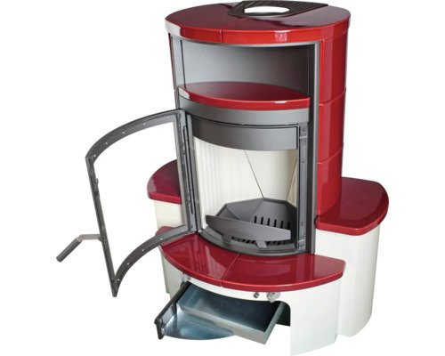 HARK Avenso GT ECOplus Houtkachel – Bordeauxrode Keramiek, 6 kW - Afbeelding 4