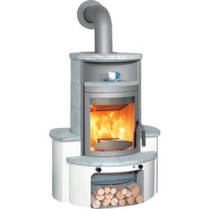 HARK Avenso GT ECOplus Houtkachel – Grijze Natuursteen, 8 kW