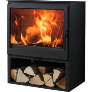PANADERO Acacia Houtkachel – Zwart Staal, 8,2 kW, met Houtvak