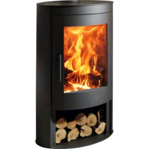 PANADERO Oval Houtkachel – Matzwart Staal, 8,7 kW