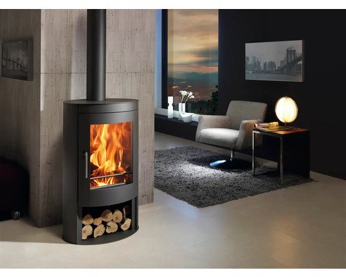 PANADERO Oval Houtkachel – Matzwart Staal, 8,7 kW - Afbeelding 2
