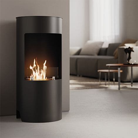 Bio cheminée au sol Cortina 2,5 kW, verre de protection réservoir 1,2 L – Image 2