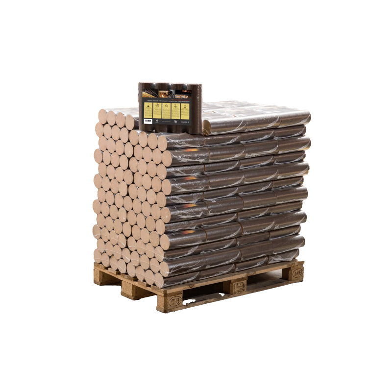 Bûche compressée - Briquettes 100% Hêtre Premium - 960kg (96 sacs de 10 kg)