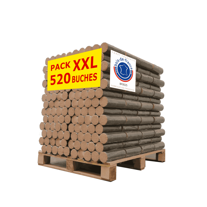 Bûches compressées 100% hêtre - Palette de 1040kg