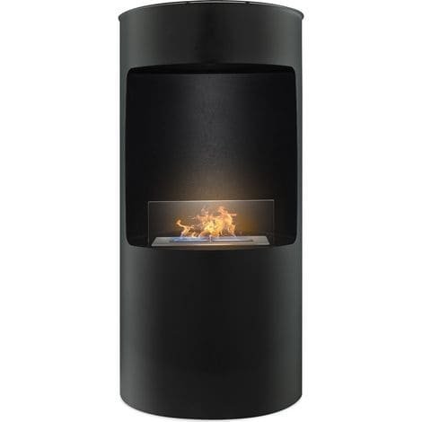 cheminée bioéthanol sur pied 1,5L Acier inoxydable et verre trempé - Afbeelding 2