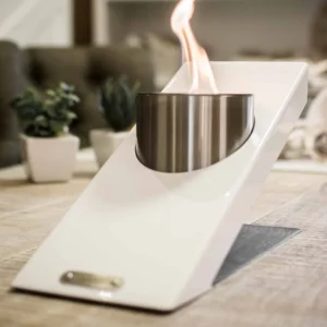 Cheminée décorative de table Oblique simple Blanc