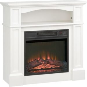 Cheminée décorative moderne électrique 1800W, Minuterie et température réglables Couverture 30 m²