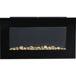 Cheminée électrique mural 1000/2000W, effet flamme, 72,5x11,5x40cm, noir