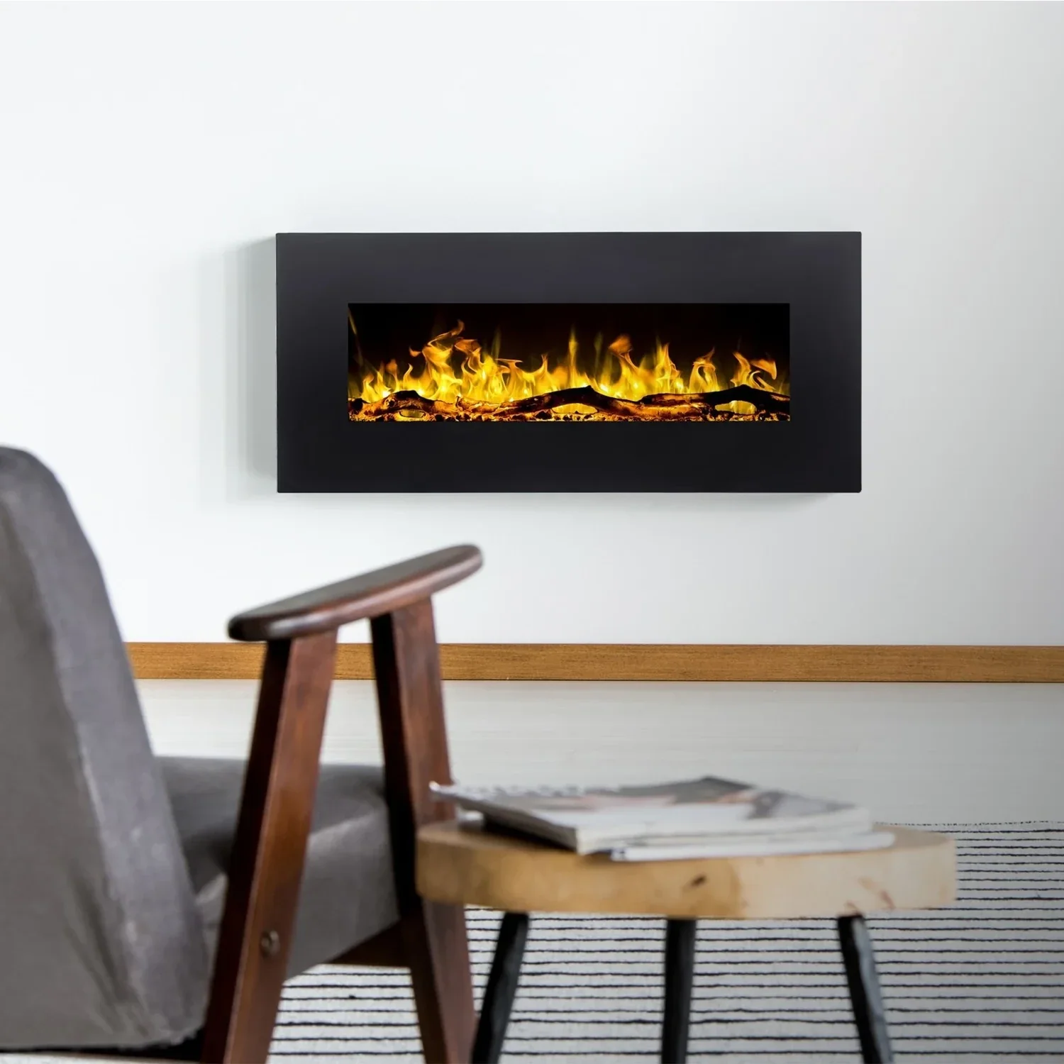 Cheminée electrique murale Albion 110 cm illumine votre intérieur sans chaleur - Afbeelding 4