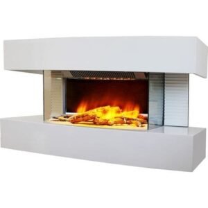 cheminée electrique murale 82 cm Effet flammes LED – Chauffage 2000W programmable