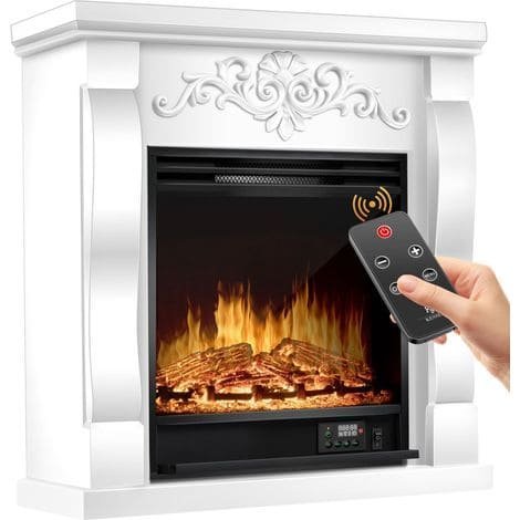 Cheminée led électrique 1800W avec chauffage réglable 10-30°C, Dimensions 67,5x60x22,5cm - Afbeelding 7