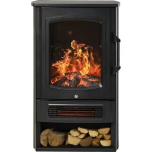 Cheminées à foyer fermé avec chauffage, effet flamme LED, puissance 1000/2000W