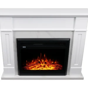 Cheminées électriques à poser Avec manteau L134 x P34 x H105,2 cm Blanc